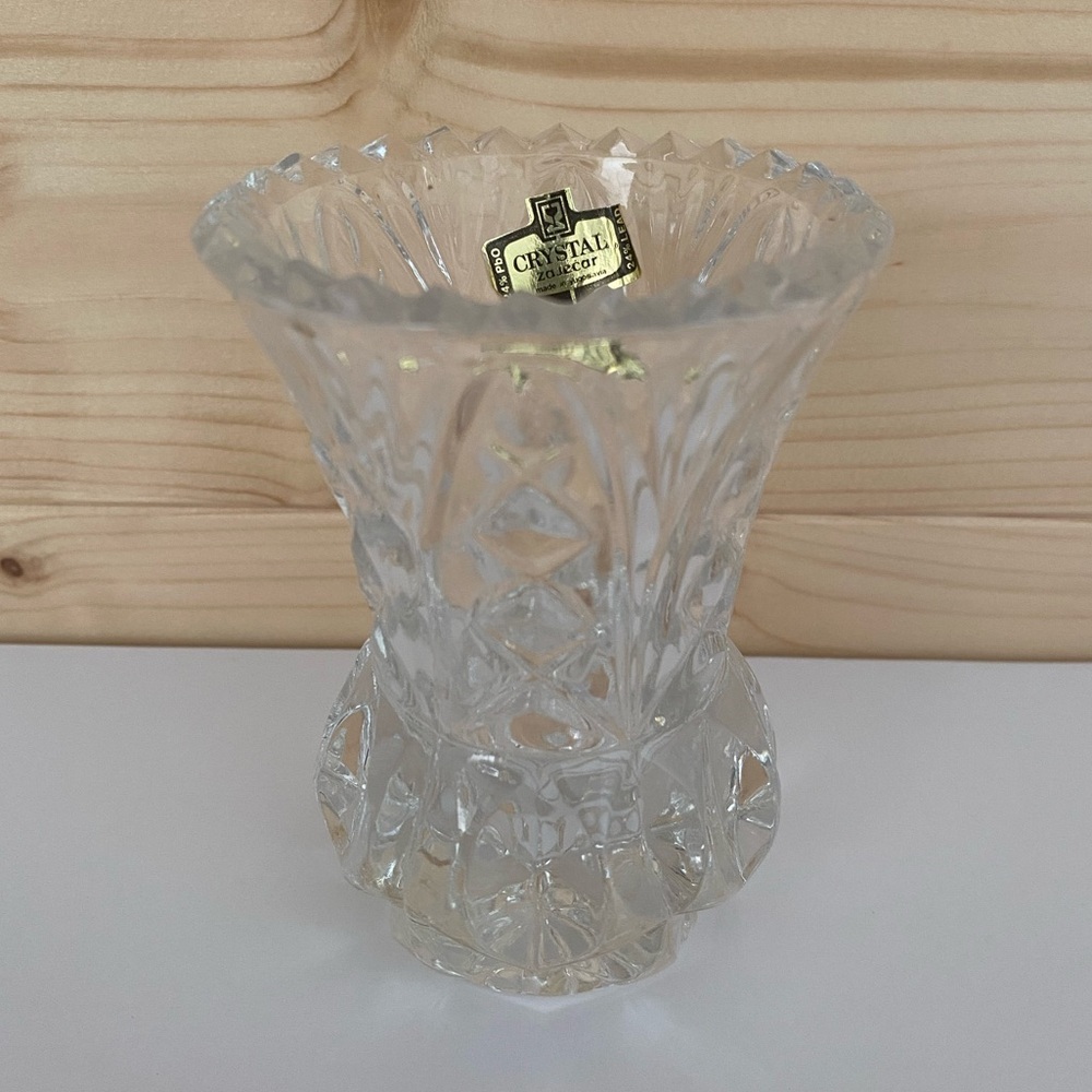 VINTAGE Zajecar 24% Lead Crystal Yugoslavia Elegant & Classy Toothpick Holder